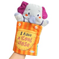 New Design Elephant Hand Puppet Cloth Book for Kids, Education Fabric Book, Baby Fun Playing Toys